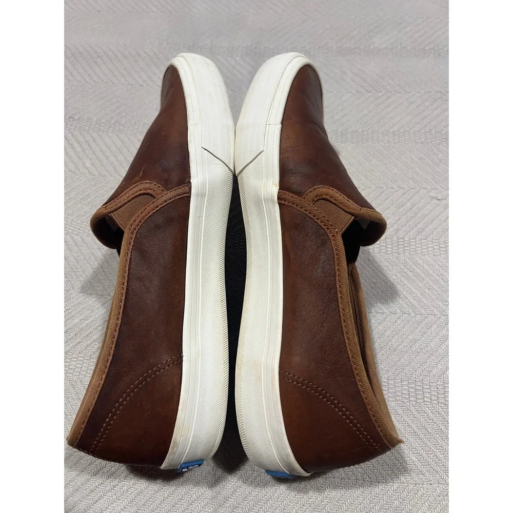 Keds Womens Double Decker Slip On Leather Sneaker Shoes, Cognac Size 7